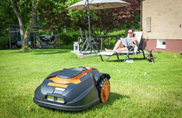 Mähroboter im Garten